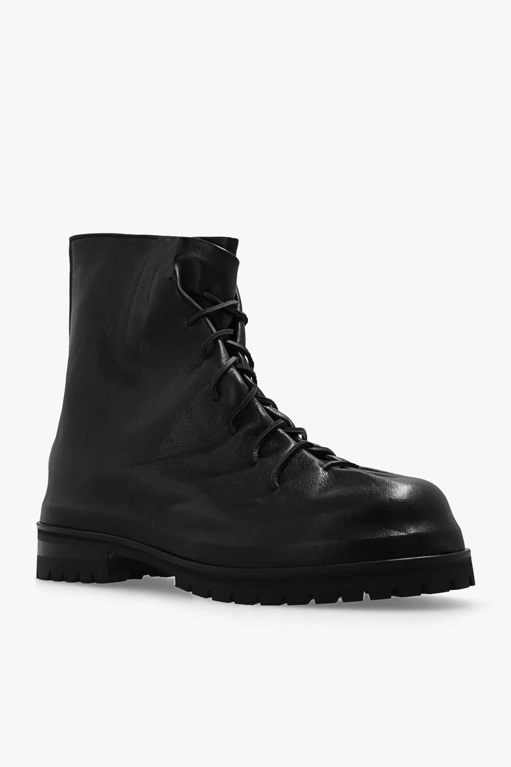 Black Leather ankle boots 424 - SchaferandweinerShops Japan